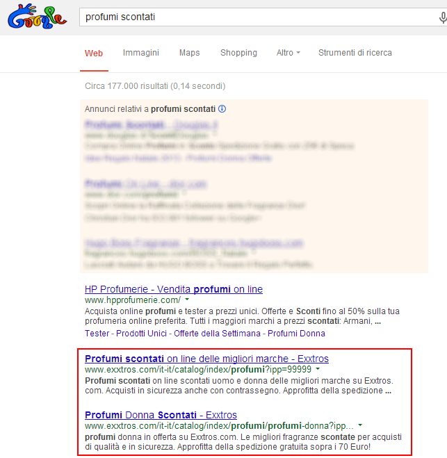 Prima pagina per Profumi Scontati