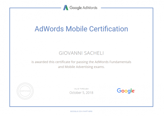 Certificazione AdWords Mobile 2017