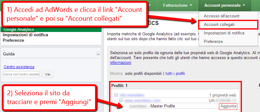 Collegare AdWords e Analytics