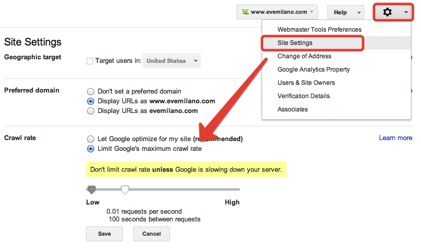 Impostare il Crawl-Delay con Google Search Console