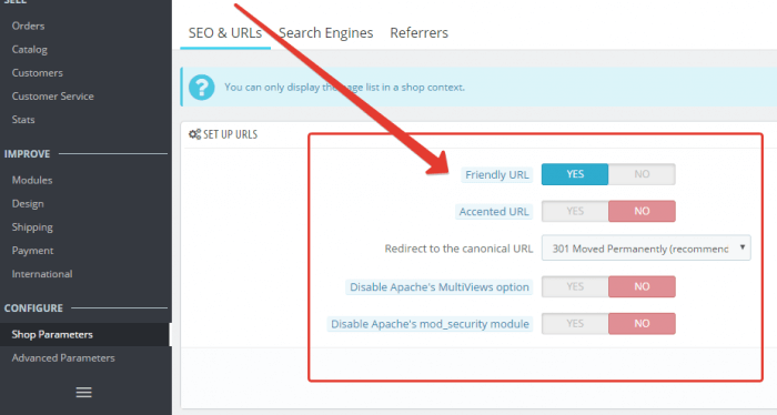Prestashop 1.7 Friendly URL