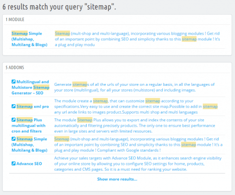 Prestashop gestione sitemap.xml