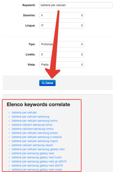 Keyword Tool - Generatore parole correlate