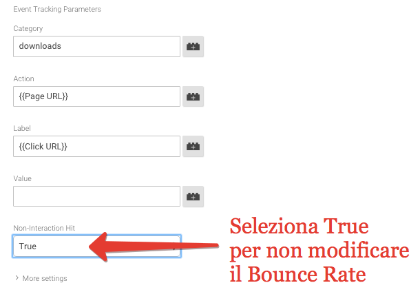 eventi che impattano sul bounce rate