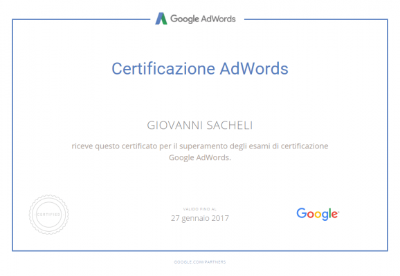 Certificazione Google AdWords 2016