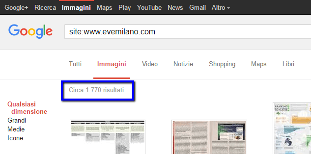 Test Immagini Indicizzate su Google