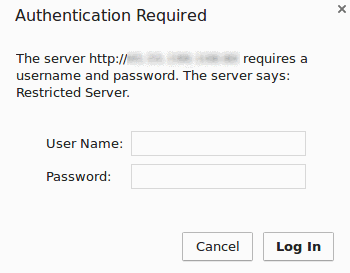 Directory Protection Password Prompt