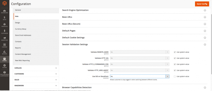 Rimuovere la SessionID da Magento