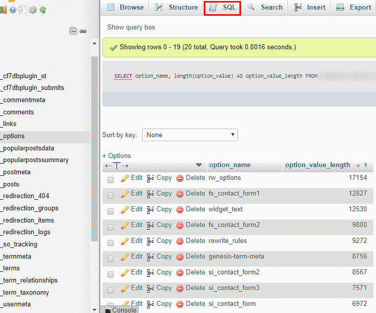 Ordinare gli elementi per grandezza autoload