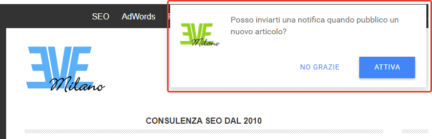 Verifico il funzionamento delle notifiche push