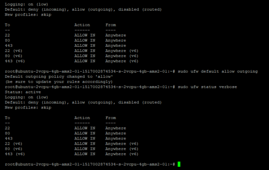 Configurare UFW su web server Ubuntu