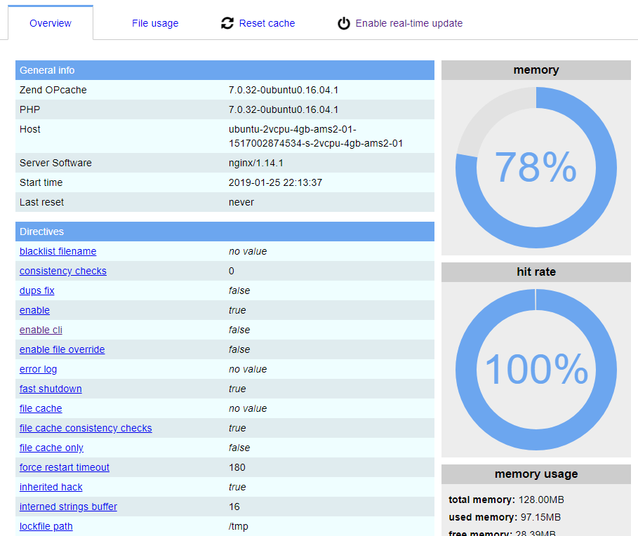 Interfaccia grafica per OPCACHE