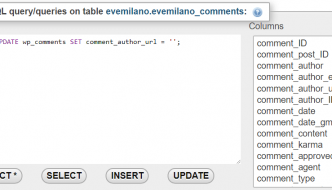 Rimuovere URL autore con phpMyAdmin
