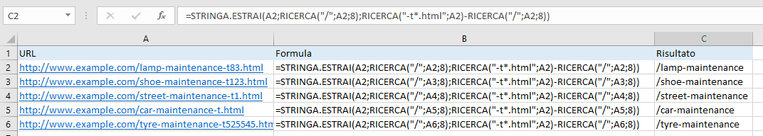 Excel - Funzione RICERCA