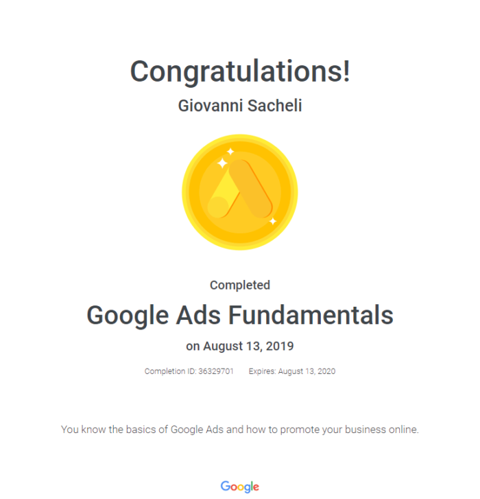 Google Ads Fundamentals 2019