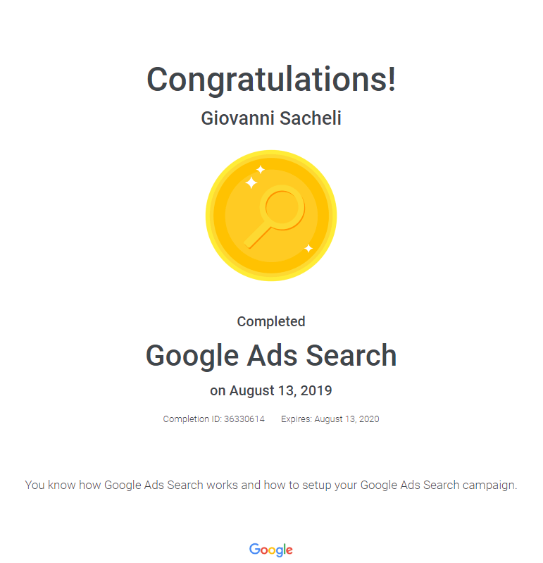 Google Ads Search 2019