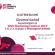 Attestato Web Marketing Festival 2019