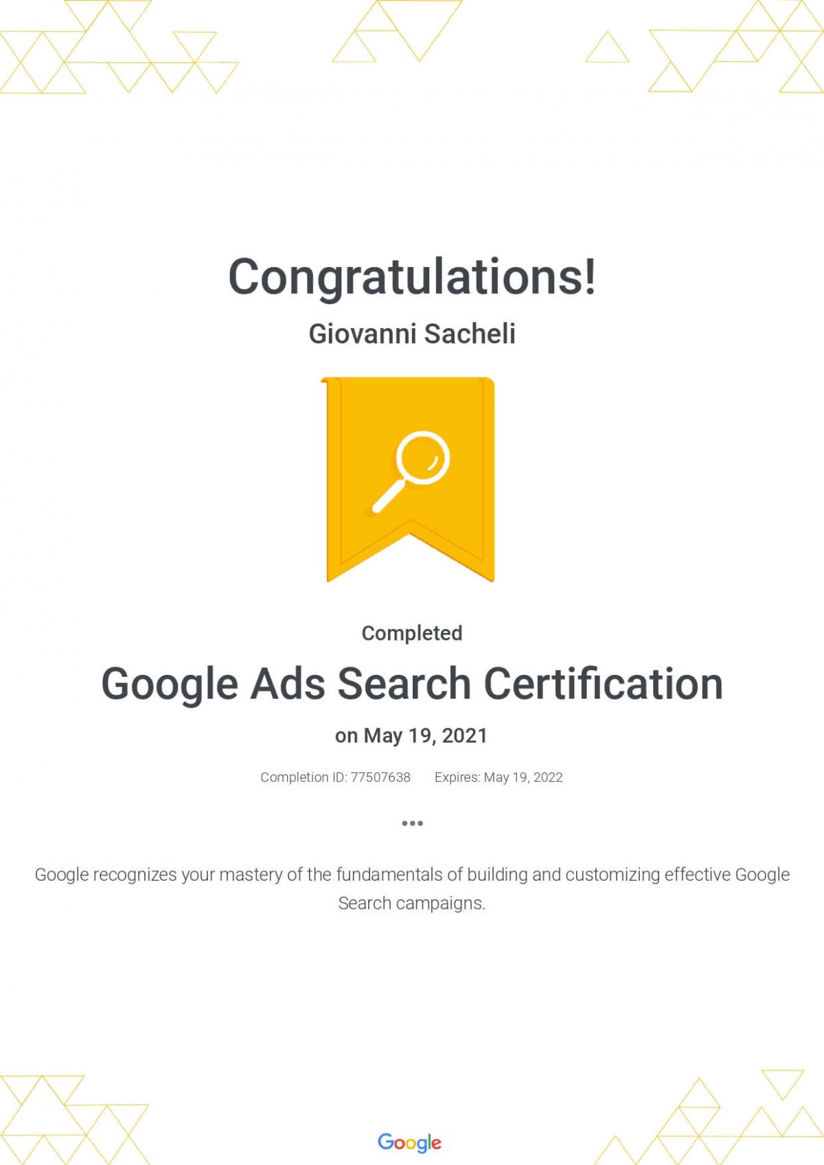 Google Ads Search Certification 2021