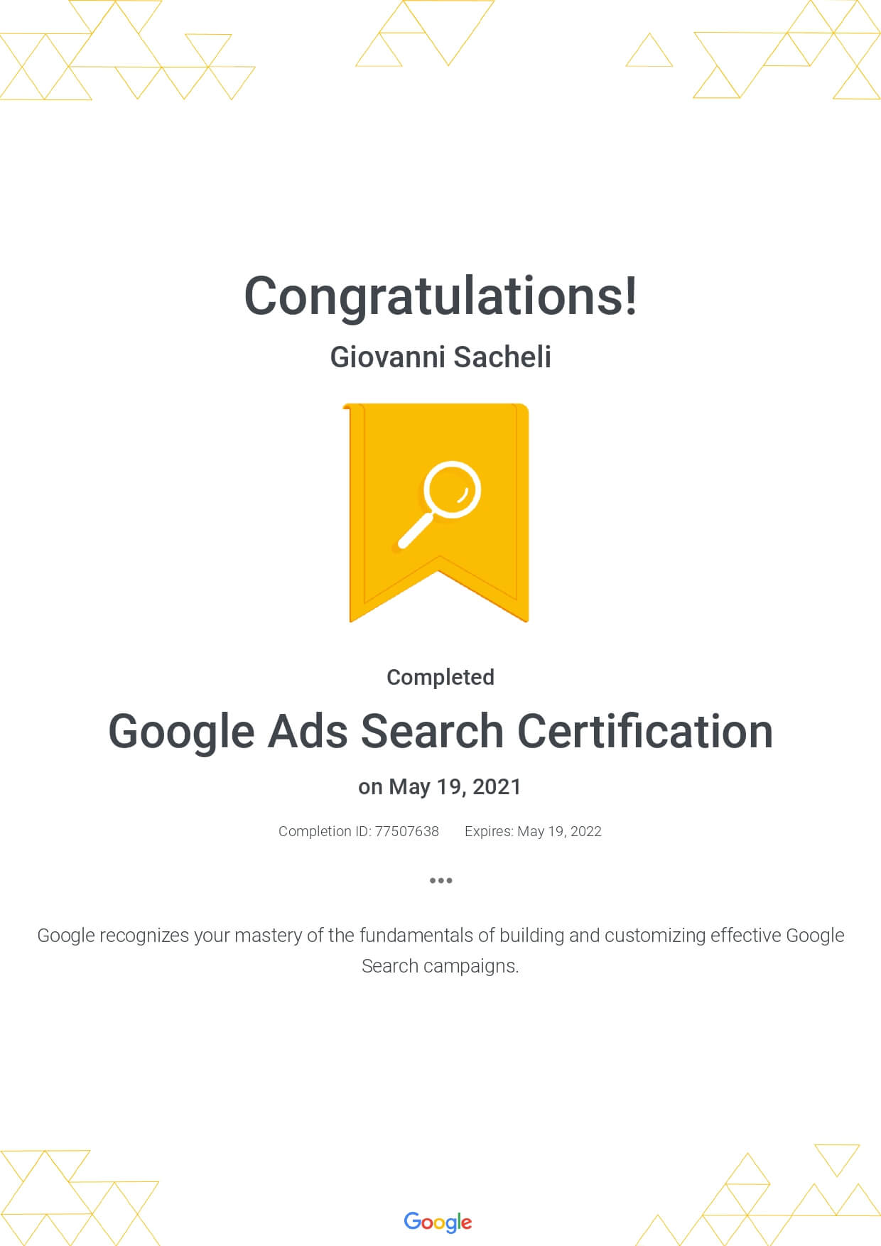 Google Ads Search Certification 2021