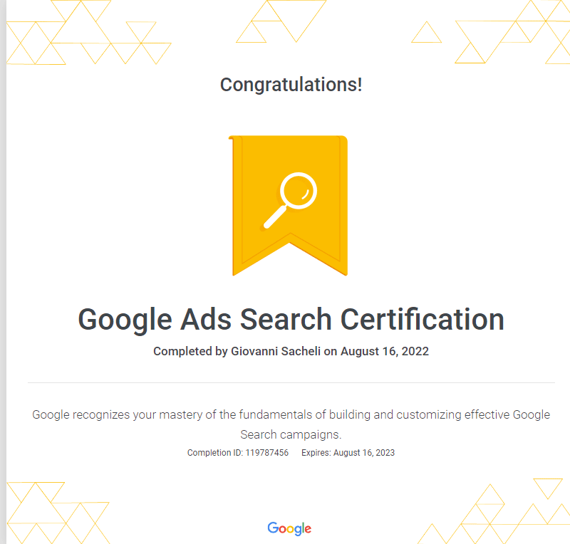 Google Ads Search Certification 2022