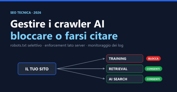 Come gestire i crawler AI nel 2026: bloccare o farsi citare