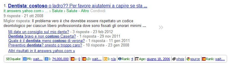 Estensioni Chrome: SEOquake