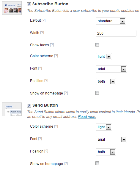 Pannello di controllo Facebook Plugin Pannello di controllo Facebook Plugin