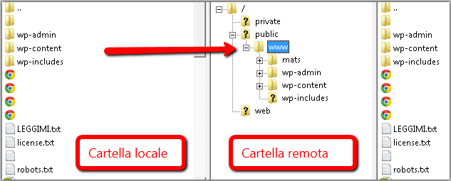 Trasferimento FTP WordPress